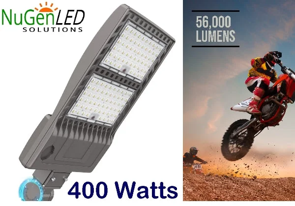NG-NSB-400W 56,000LM LED Shoebox Area Light 5000k 120/277vac Photocell Option