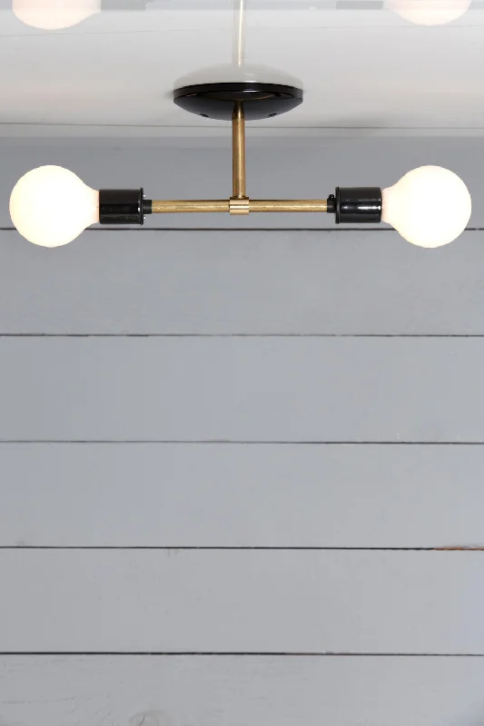 Brass Semi Flush Mount - Double Ceiling Light