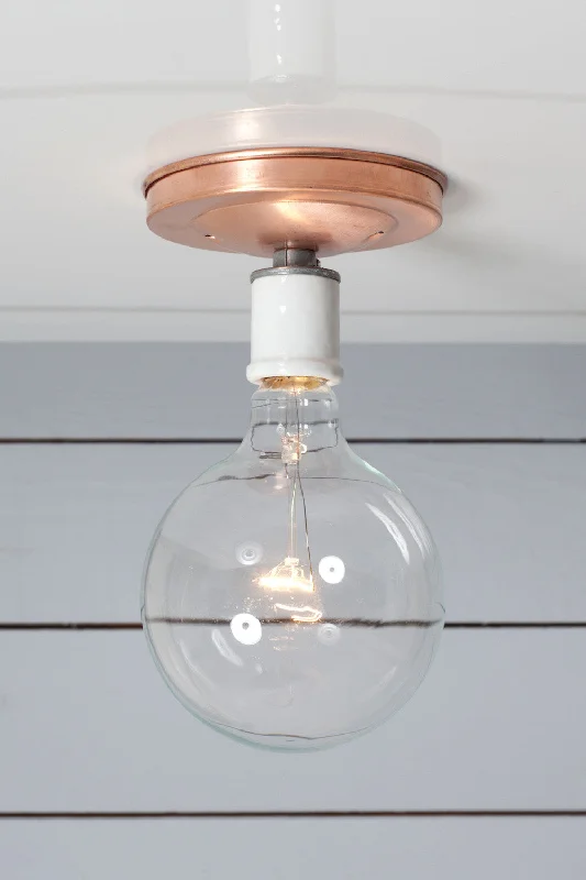 Copper Ceiling Mount Light - Bare Bulb