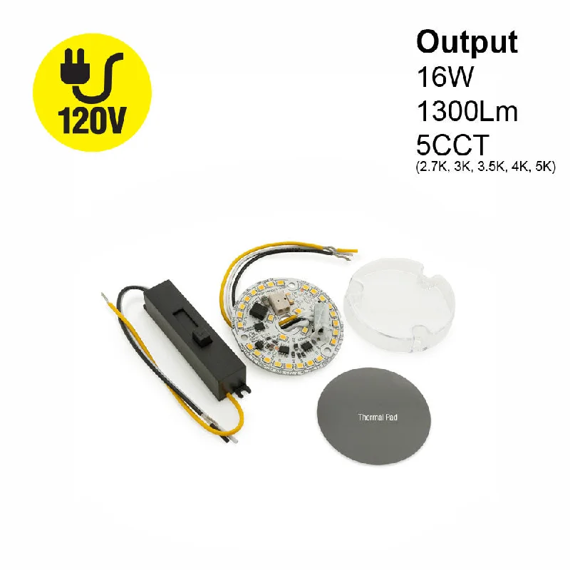 2.4 inch Round Disc LED Module TR06016-2S, 120V 16W 5CCT(2.7K, 3K, 3.5K, 4K, 5K)