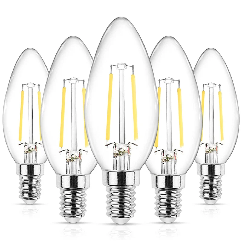 E12 LED Non-Dimmable Classic Candelabra Clear Light Bulb