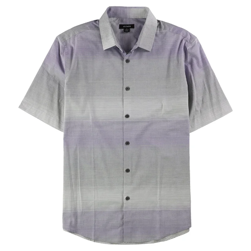 Plus Size Men's Striped Chambray Casual Shirts with a Spread Collar for a Preppy AppearanceAlfani Mens Nick Ombre Button Up Shirt, Purple, X-Large