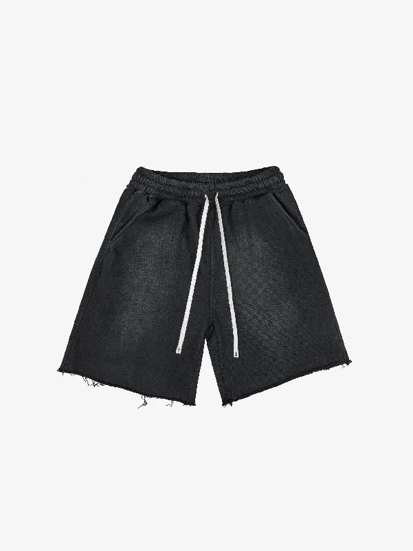 Men's button - fly denim work shorts for durability on the jobBLACK SUNFADED EVERYDAYS SWEAT SHORTS Men's button - fly denim work shorts for durability on the jobBLACK SUNFADED EVERYDAYS SWEAT SHORTS
