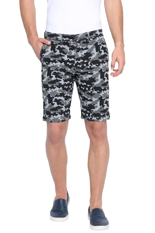 Men's high - waisted swim shorts with UPF protection for beach vacationsComfort Fit Camo Printed Cotton Shorts
