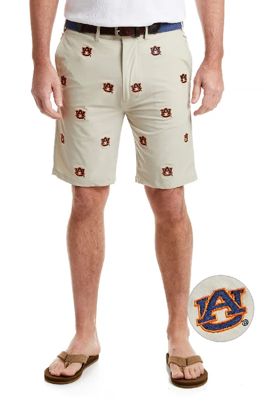 Men's wide - leg linen blend shorts for a relaxed beachside vibeCollegiate ACKformance Short Khaki with Auburn University Men's wide - leg linen blend shorts for a relaxed beachside vibeCollegiate ACKformance Short Khaki with Auburn University