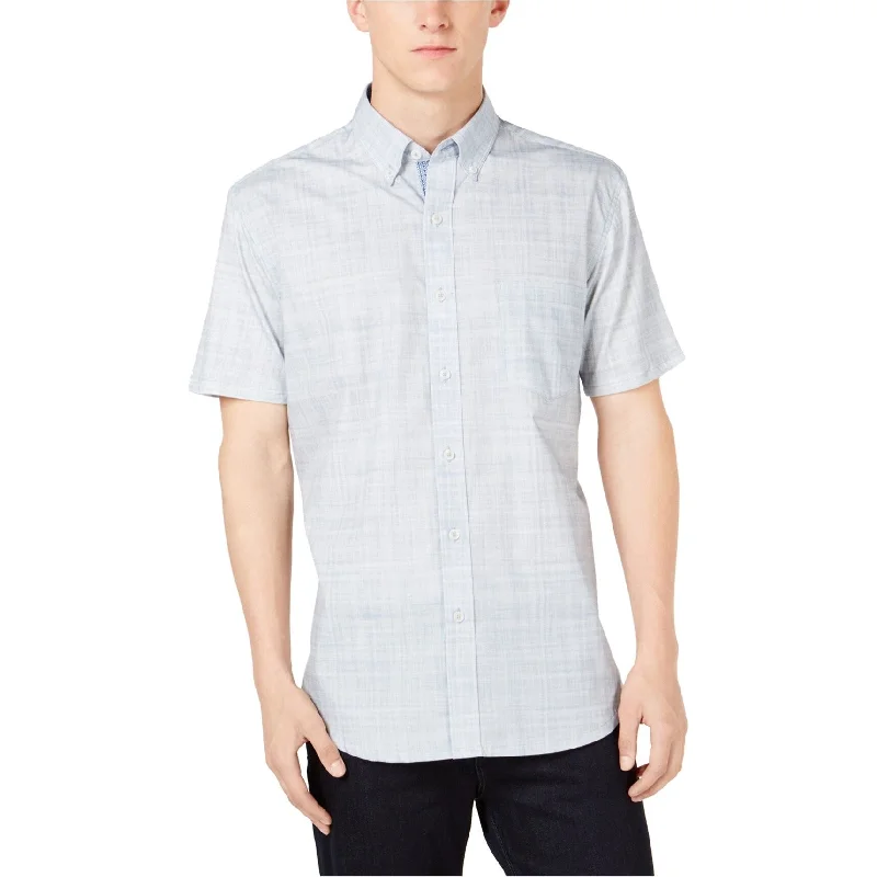 Plus Size Men's Plaid Flannel Casual Shirts in Earth Tones for a Cozy Fall OutfitCon.Struct Mens Plaid Button Up Shirt, Blue, Medium
