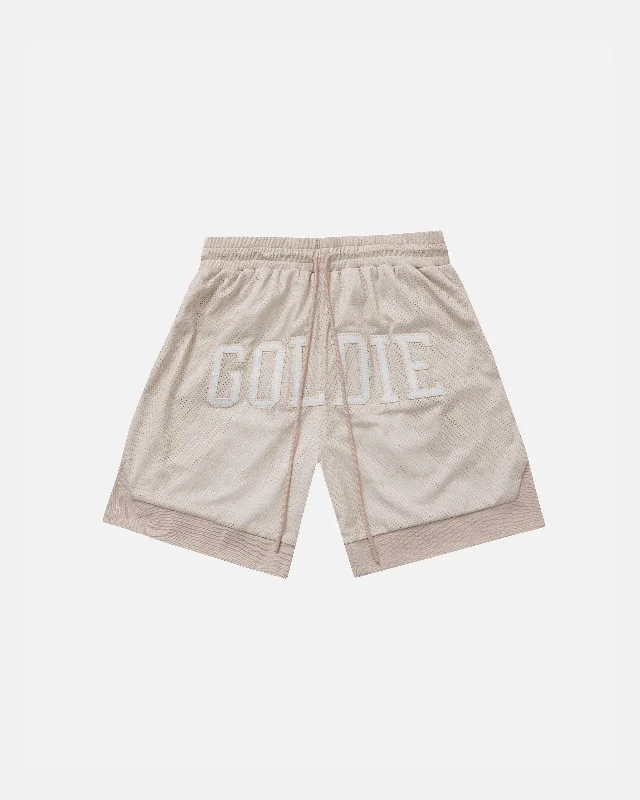 Men's pleated front twill shorts for a classic and sophisticated appearanceDreamers Goldie Basketball Shorts Cream Men's pleated front twill shorts for a classic and sophisticated appearanceDreamers Goldie Basketball Shorts Cream