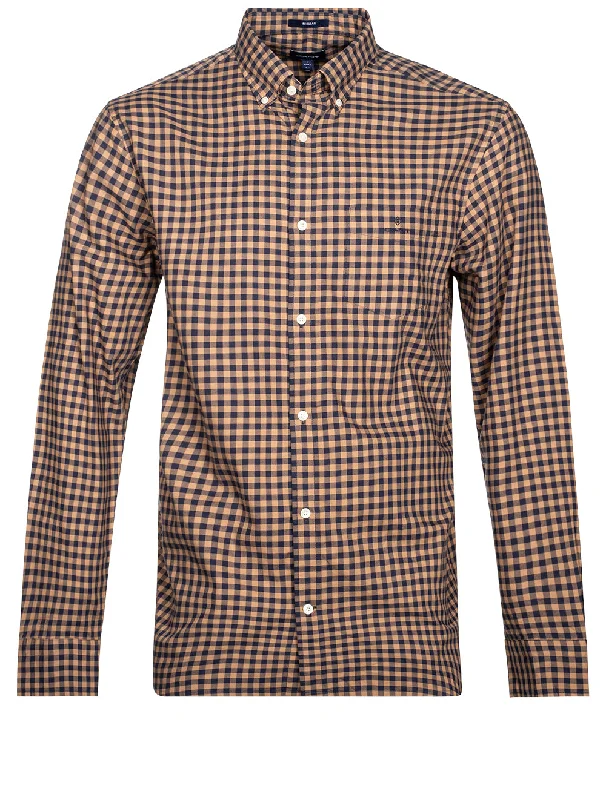 Plus Size Men's Striped Chambray Casual Shirts with a Spread Collar for a Preppy AppearanceWinter Twill Buffalo Check Regular Broadcloth Warm Khaki