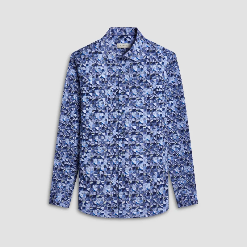 Men's Sustainable Recycled Material Casual Shirts for Eco - Conscious ConsumersJulian Geometric Shirt
