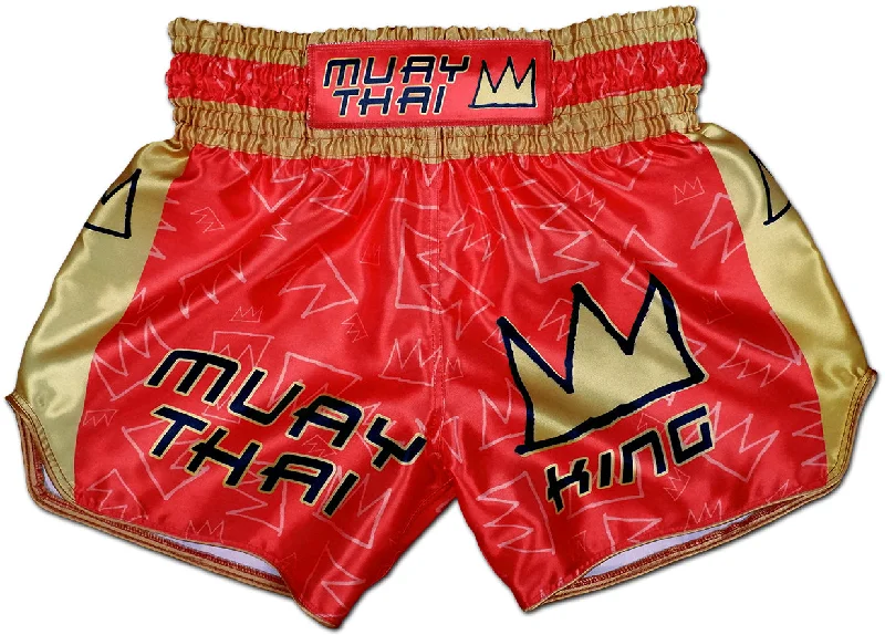 Men's distressed cotton shorts for a bohemian - inspired styleMuay Thai King ★ Thaiboxing Shorts (royal red) Men's distressed cotton shorts for a bohemian - inspired styleMuay Thai King ★ Thaiboxing Shorts (royal red)