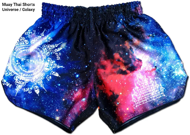 Men's neon - colored athletic shorts for high - visibility workoutsMuay Thai Shorts ∞ Universe Galaxy Men's neon - colored athletic shorts for high - visibility workoutsMuay Thai Shorts ∞ Universe Galaxy