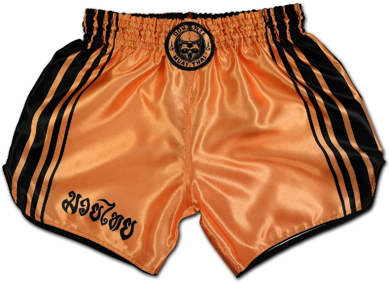 Men's breathable cotton athletic shorts for intense workoutsPeach Black Muay Thai Boxing Shorts Men's breathable cotton athletic shorts for intense workoutsPeach Black Muay Thai Boxing Shorts