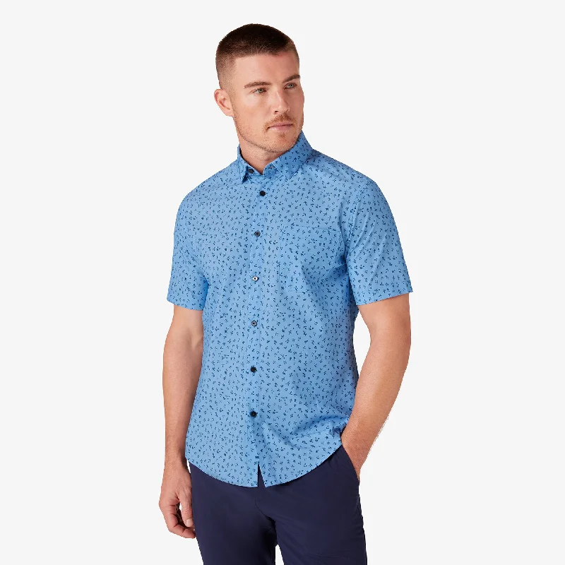 Men's Two - Tone Contrast Panel Casual Shirts in White and Navy for a Stylish and Eye - Catching DesignProvence Floral+Fauna