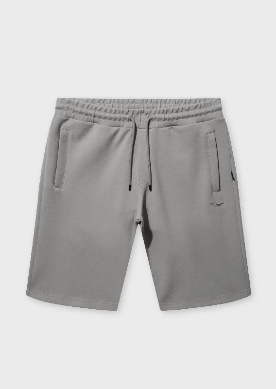 Men's checkered pattern wool shorts for a stylish winter layering optionRemia Stone Grey Jog Shorts
