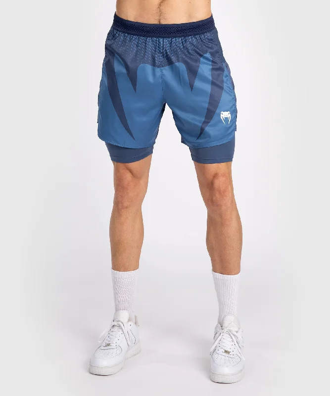 Men's neon - colored athletic shorts for high - visibility workoutsShort de Combat Pour Hommes Venum Attack - Bleu Marine Men's neon - colored athletic shorts for high - visibility workoutsShort de Combat Pour Hommes Venum Attack - Bleu Marine