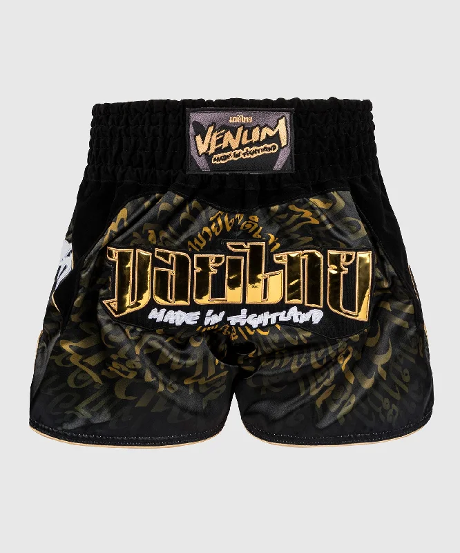 Men's breathable cotton athletic shorts for intense workoutsShort de Muay Thai Venum Attack - Noir/Or Men's breathable cotton athletic shorts for intense workoutsShort de Muay Thai Venum Attack - Noir/Or