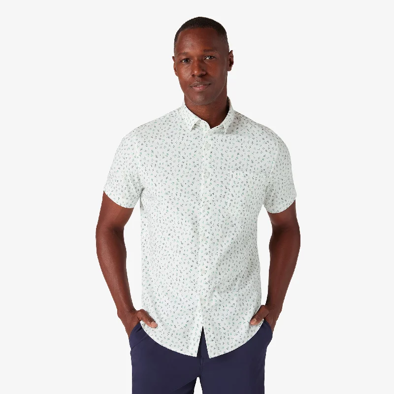Men's Graphic - Printed Casual Shirts with Pop - Culture References for a Fun and Stylish LookWhite Floral+Fauna