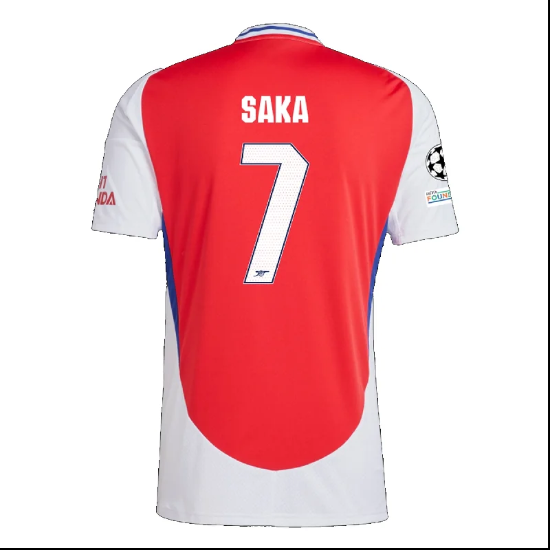 Men's Cycling Jerseys with Reflective Stripes for Safe and Stylish Rides at Nightadidas Arsenal Bukayo Saka Home Jersey w/ Champions League Patches 24/25 (Better Scarlet/White)