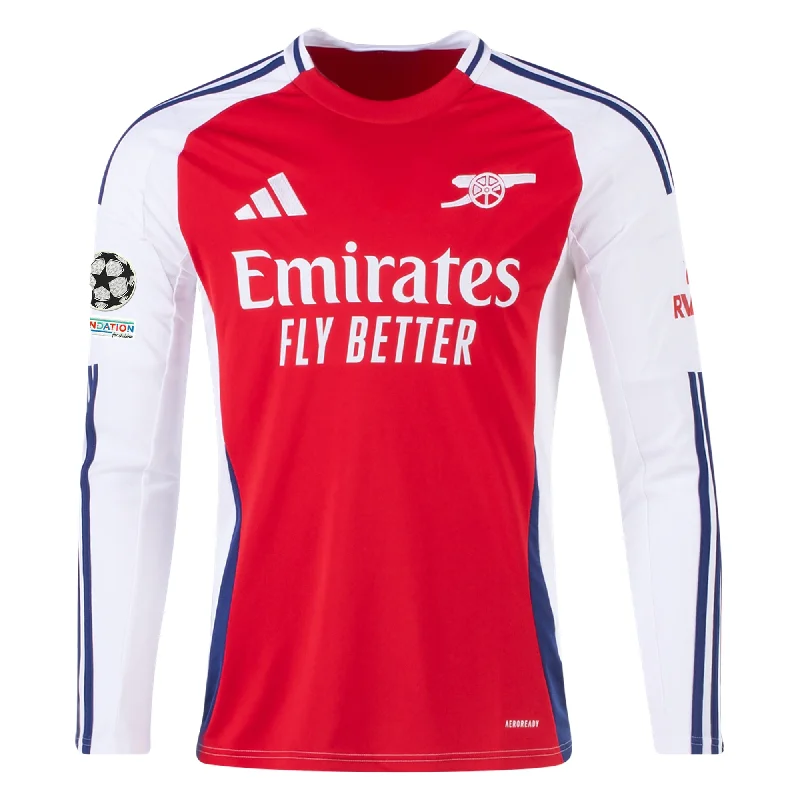 Men's NBA Authentic Team Jerseys in Official Team Colors for True Basketball Fansadidas Arsenal Home Long Sleeve Jersey w/ Champions League Patches 24/25 (Better Scarlet/White)