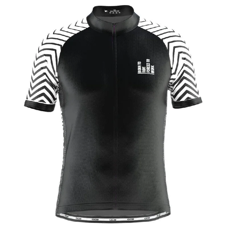 Men's Moisture - Wicking Golf Jerseys with UV Protection for Comfortable Rounds on the CourseMen's Born To Ride Forced To Work Short Sleeve Cycling Jersey