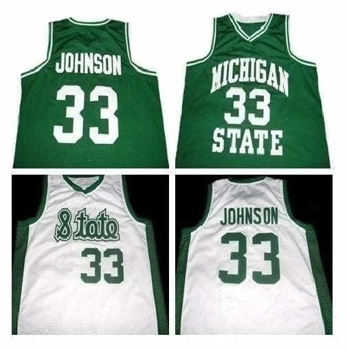 Men's Basketball Jerseys in Sleeveless Design for Enhanced Mobility on the CourtMagic Johnson MSU Basketball Jersey