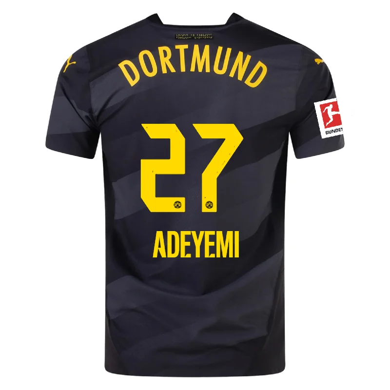 Men's Authentic Soccer Jerseys of National Teams for International Football EventsPuma Borussia Dortmund Authentic Karim Adeyemi Away Jersey w/ Bundesliga Patch 24/25 (Puma Black/Faster Yellow)