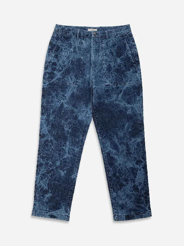 Men's Distressed Jeans with Patches for a Retro and DIY - Inspired AppearanceCrosby Denim Pants