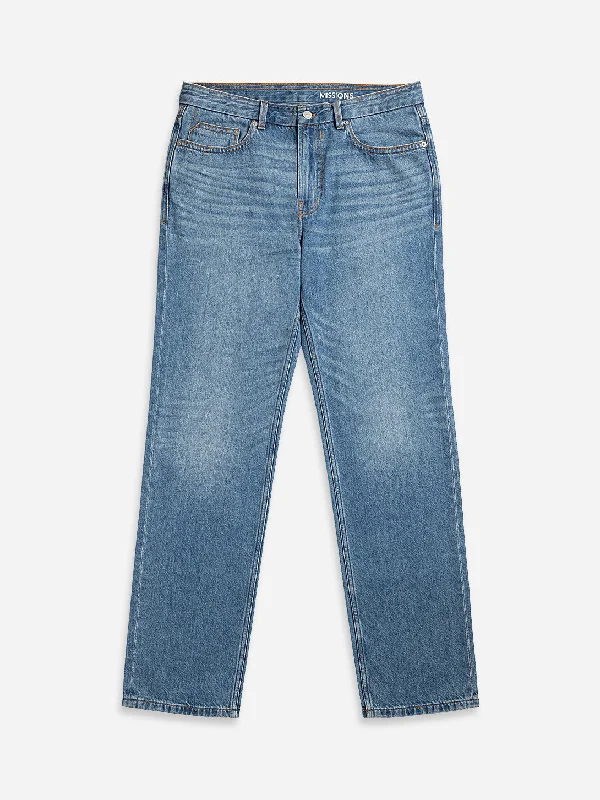 Men's Straight Leg Raw Denim Jeans for a Minimalist and Durable OptionMission Denim Twill Jeans