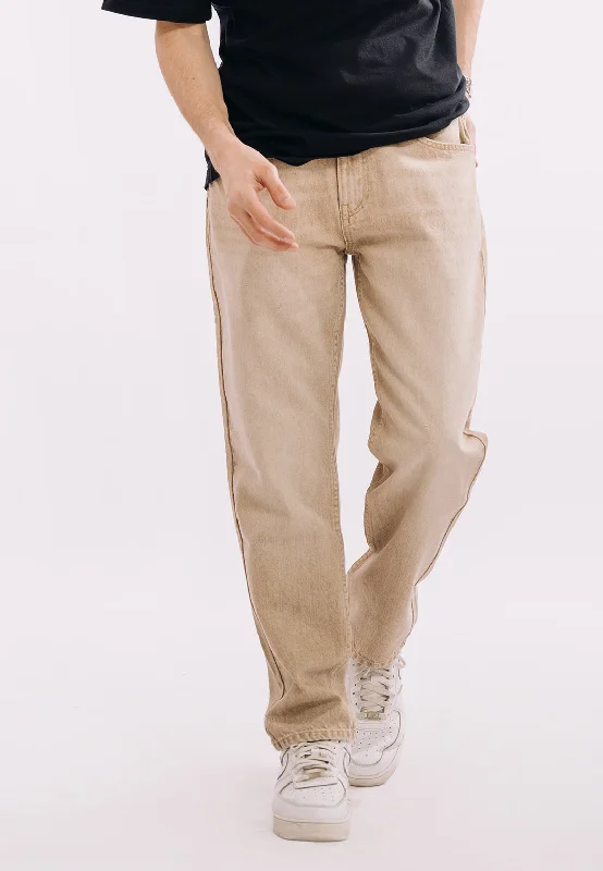 Men's Stretch Jeans with a Moisture - Wicking Lining for Active LifestylesSlim Fit Jeans - Sand Wash