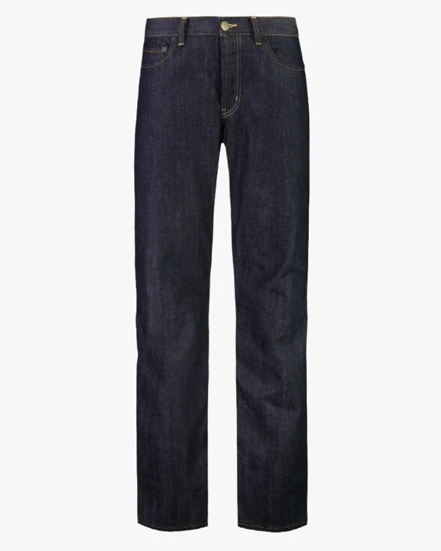Plus Size Men's Straight Leg Jeans with Reinforced Knees for DurabilityOriginal Straight Leg (Dark Rinse)