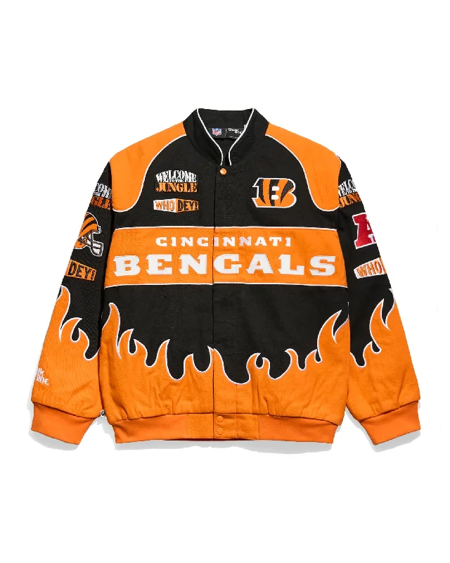 Stretch - fabric men jackets for unrestricted movement during workoutsCincinnati Bengals Premium Racing Jacket