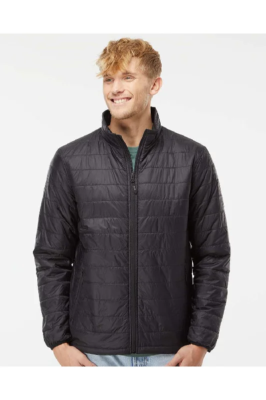 Tailored men jackets to pair with formal trousers for business meetingsIndependent Trading Co. Mens Wind & Water Resistant Full Zip Puffer Jacket - Black