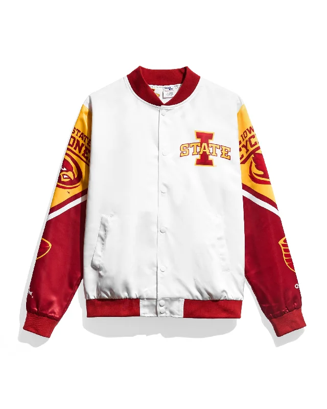 Windbreaker men jackets with UV protection for outdoor activitiesIowa State Cyclones Satin Jacket