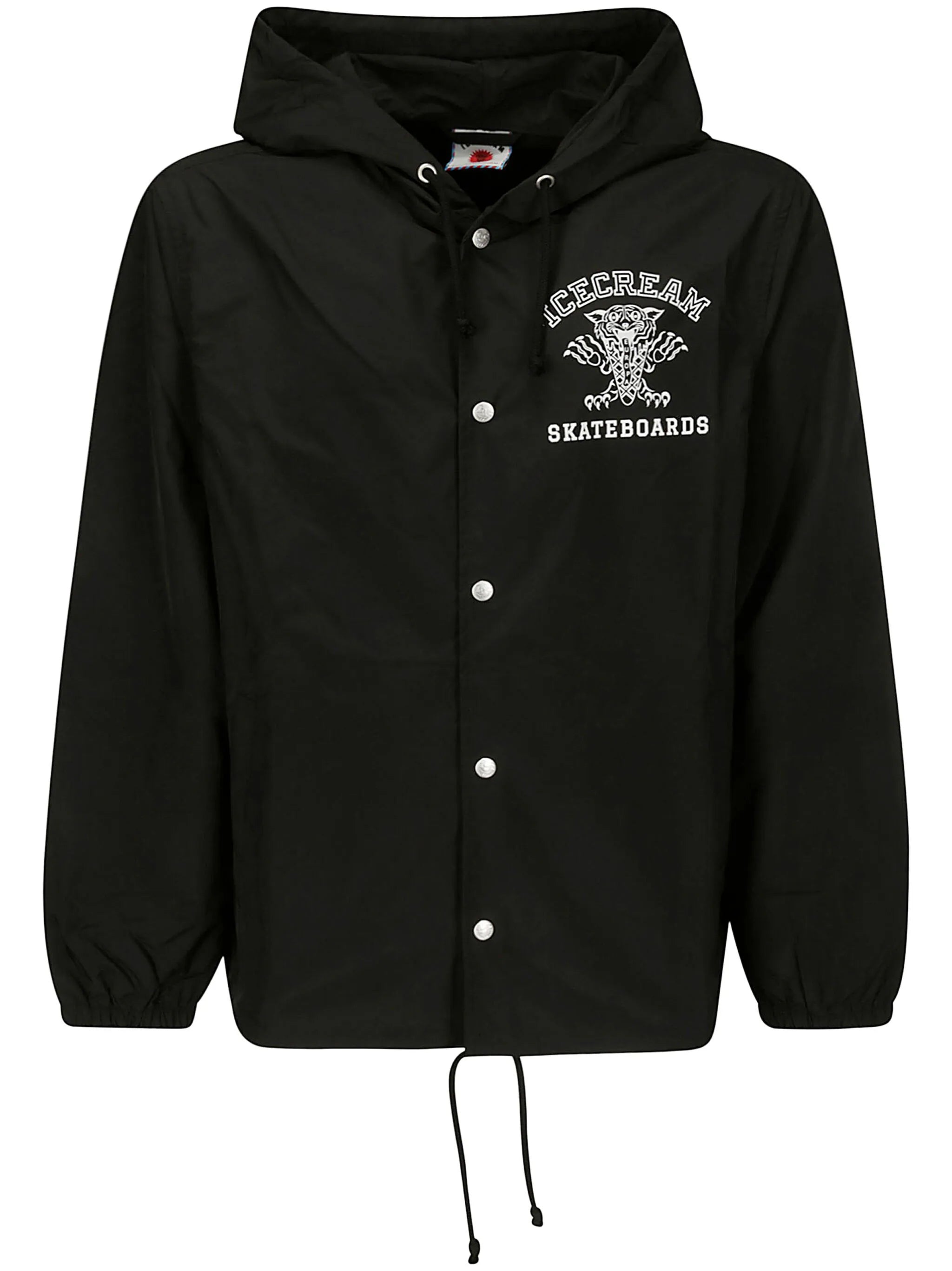 Denim men jackets with embroidered patches for a personalized touchLogo-Print Drawstring Hoodie