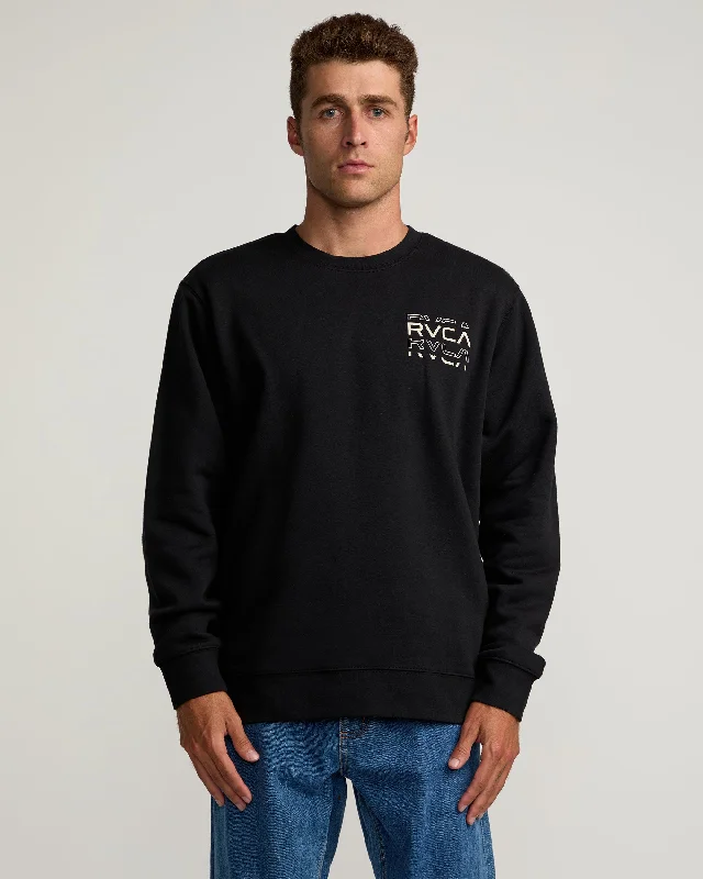 Stretch - fabric men jackets for unrestricted movement during workoutsLogo Shatter Crew Sweatshirt - Black