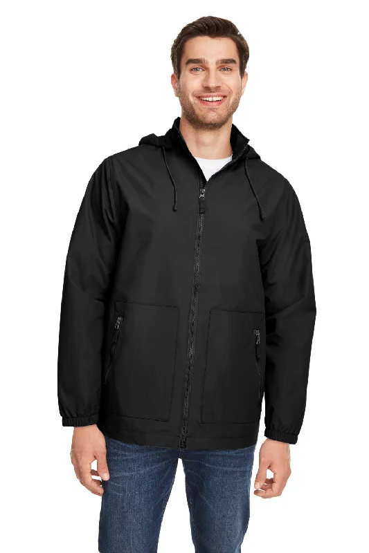 Slim - fit leather men jackets with a distressed finish for a rugged lookTeam 365 Mens Zone HydroSport Full Zip Hooded Jacket - Black - Closeout