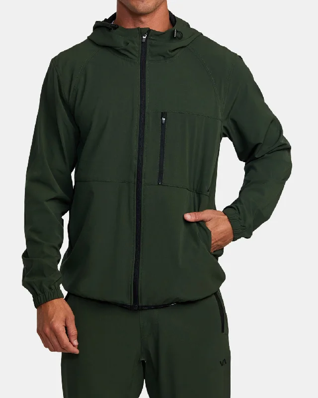 Waterproof men jackets with taped seams for heavy rain protectionYogger Zip-Up Hooded Jacket II - Dark Olive