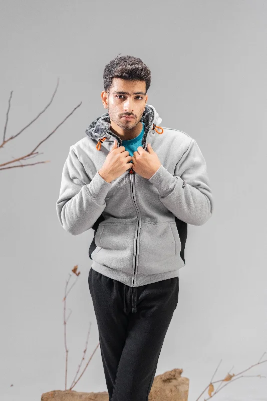 Men's two - tone stripe polo shirts with a preppy styleAxinite Unisex AX 96 Contrast Panel Fleece Zipper Hoodie