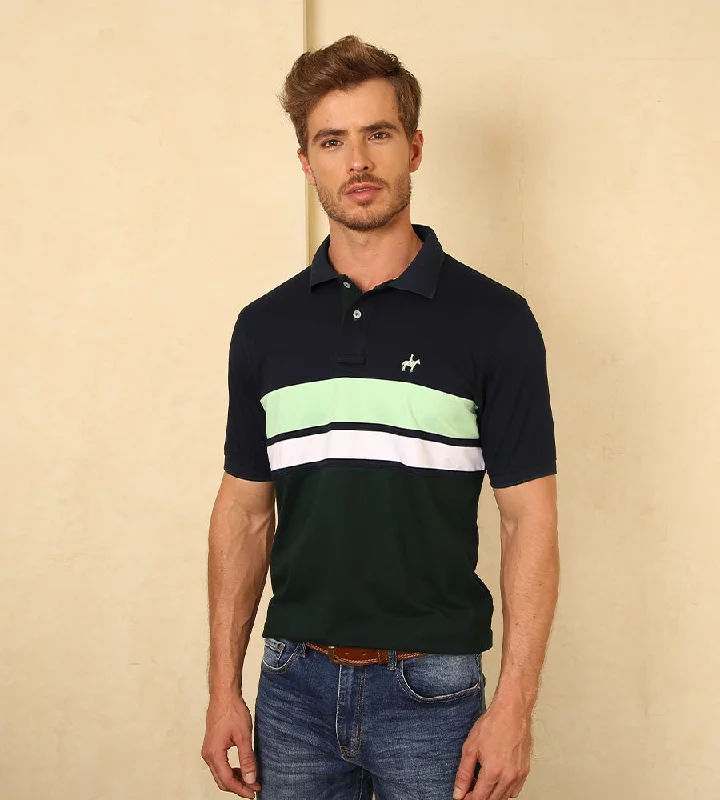 Men's budget - friendly basic polo shirts in multiple colorsPolo Bloques Verde Petroleo Ref. 129050924