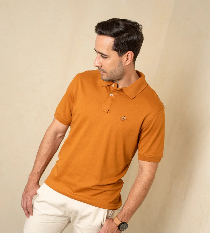 Men's two - tone stripe polo shirts with a preppy stylePolo F/E Mostaza Ref. 101020624