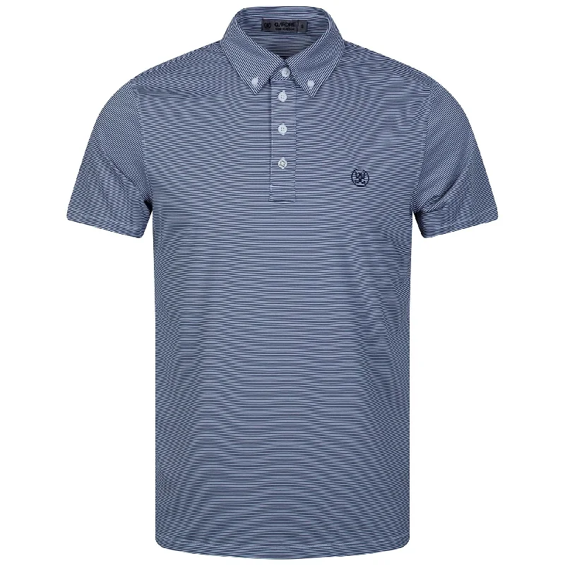 Men's vintage - inspired retro polo shirts with unique patternsCircle G'S Feeder Stripe Polo Twilight - AW24