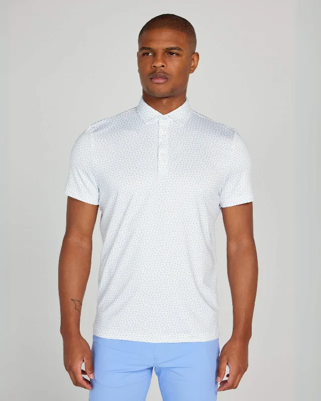 Men's ribbed cuffs and hem polo shirts for a textured lookCurlew Polo in Bright White
