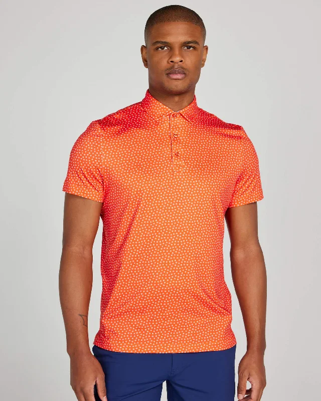 Men's button - down spread collar polo shirts for business casualCurlew Polo in Vermilion