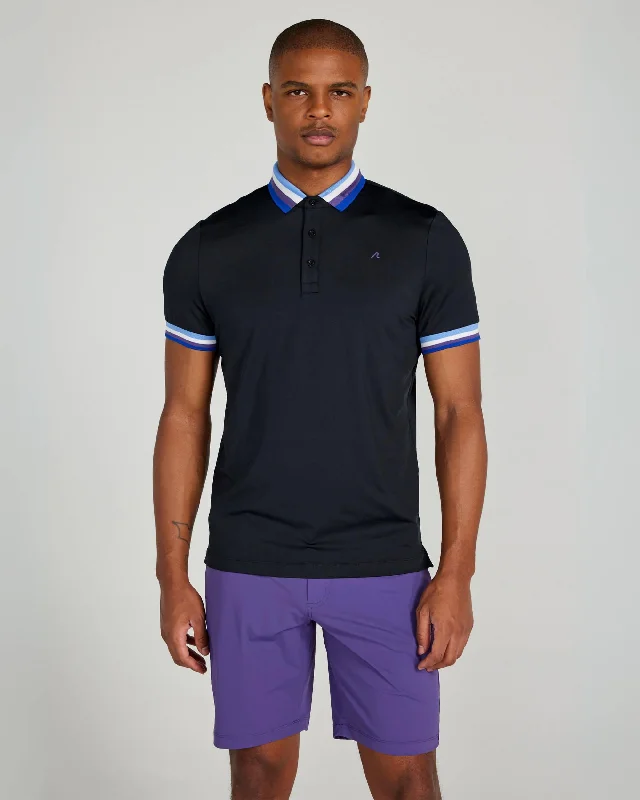 Men's ribbed cuffs and hem polo shirts for a textured lookCurtis Polo in Tuxedo