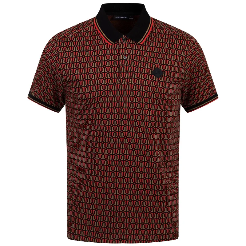 Men's jacquard woven polo shirts with intricate designsDeklan Jacquard Polo Black - AW23