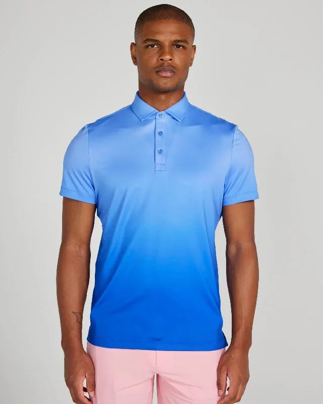 Men's slim fit short sleeve polo shirts with contrast collarsDevon Polo in Bleu