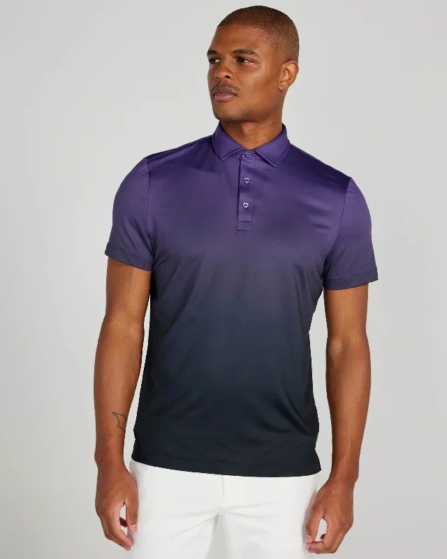 Men's stretchable athletic polo shirts for fitness workoutsDevon Polo in Loganberry
