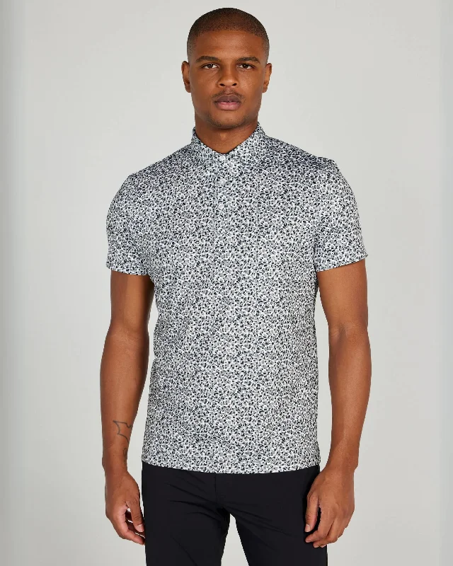 Men's stretchable athletic polo shirts for fitness workoutsGalem Polo in Gray