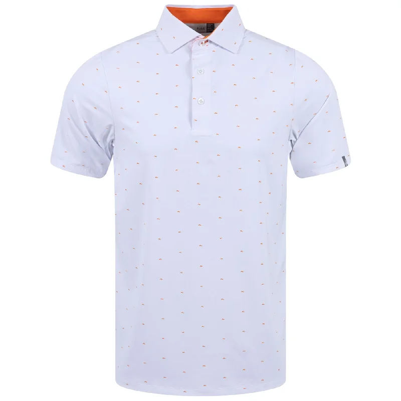 Men's vintage - inspired retro polo shirts with unique patternsGolfer Polo White/Kjus Orange - AW24