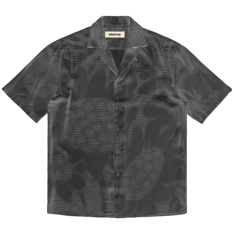 Men's formal - style silk blend polo shirts for special occasionsHacker Open Collar Shirt Black - SS23